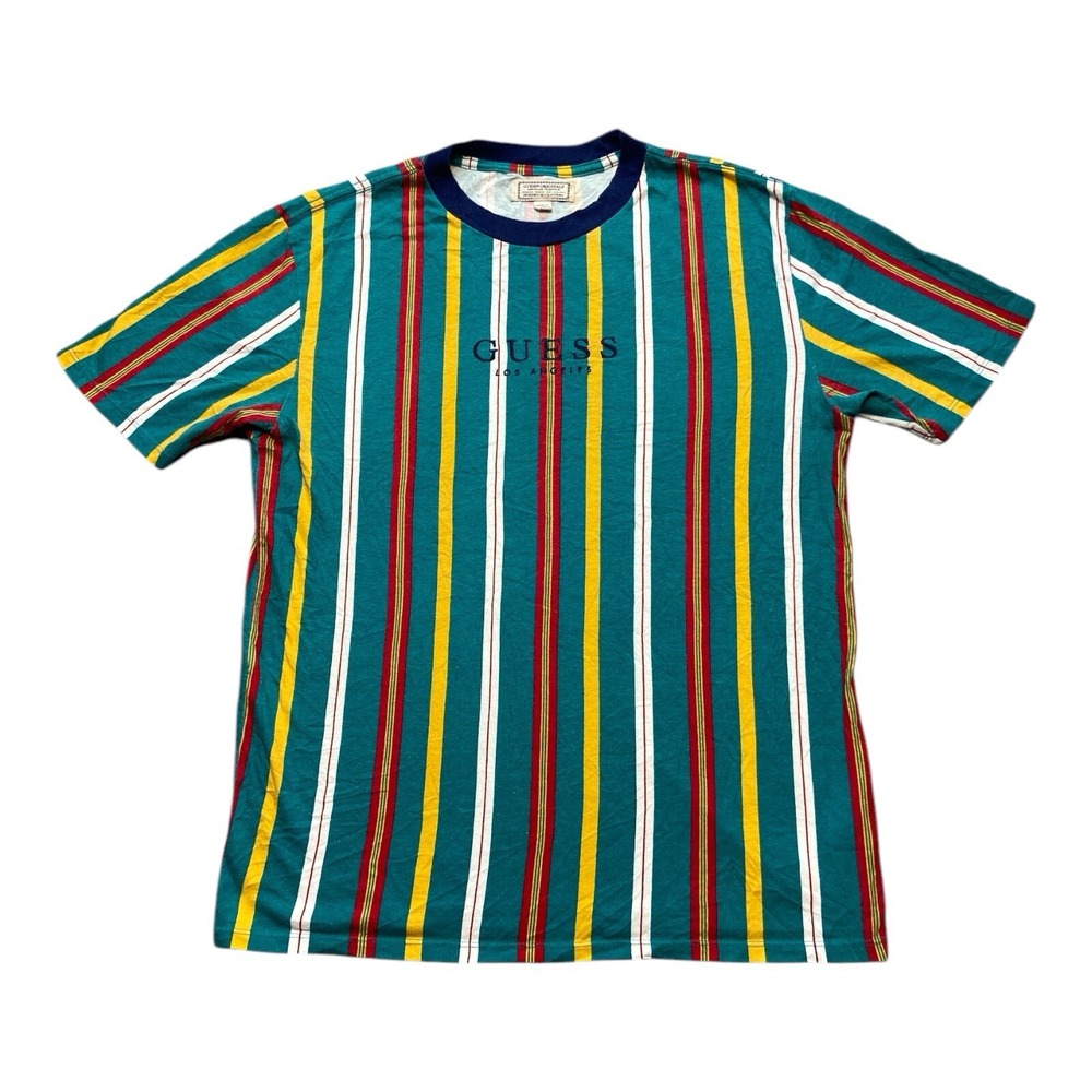 Vintage Guess Jeans Striped T Shirt Size XS  Embroidered‎ Los Angeles